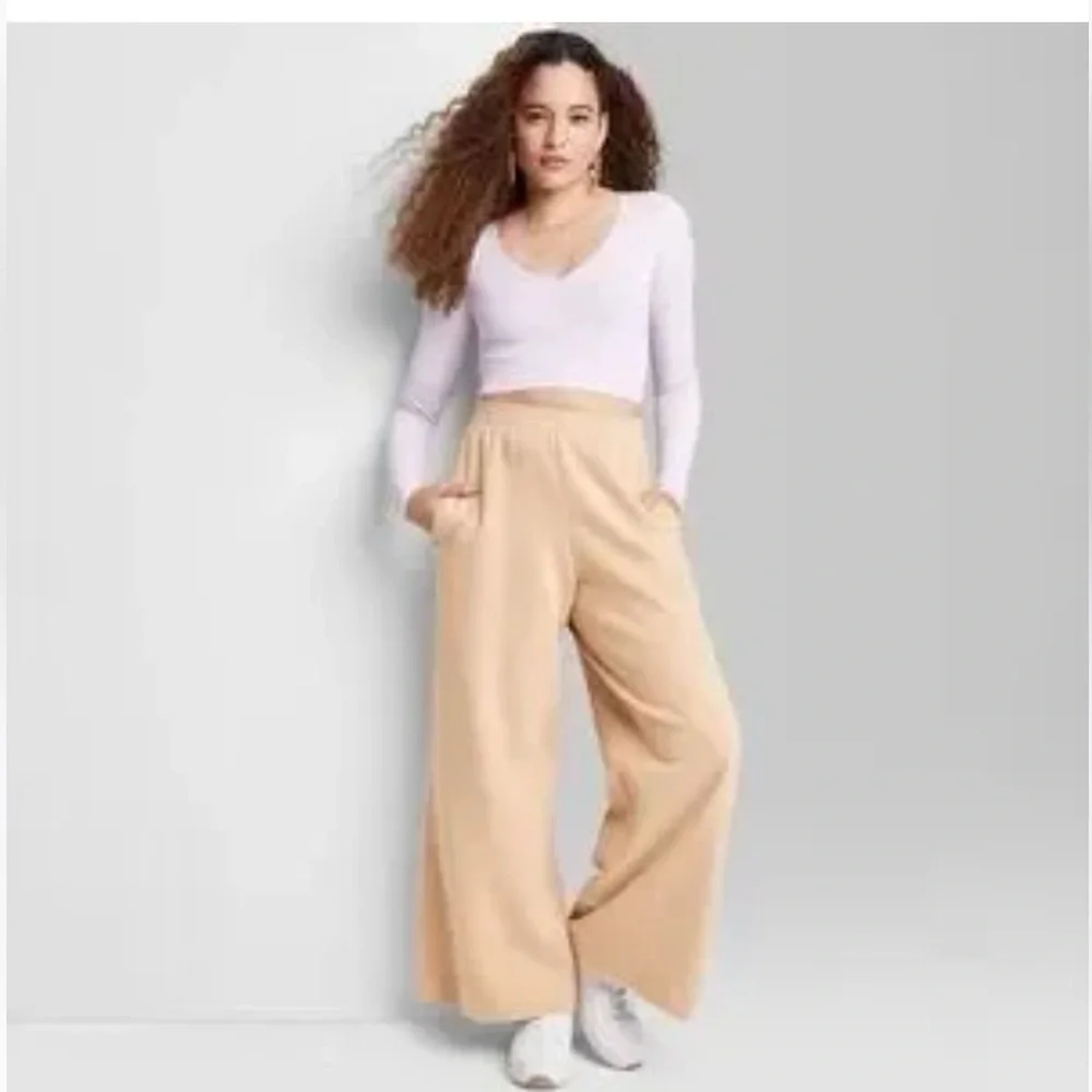 Wild Fable Beige Wide-Leg Pants - Picture 2 of 5